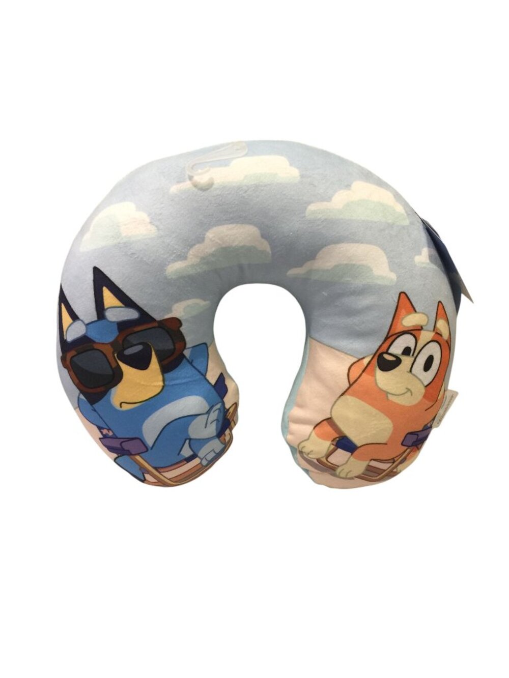 BLUEY Plush Travel Pillow Bluey Bingo at the Beach Light Blue Clouds